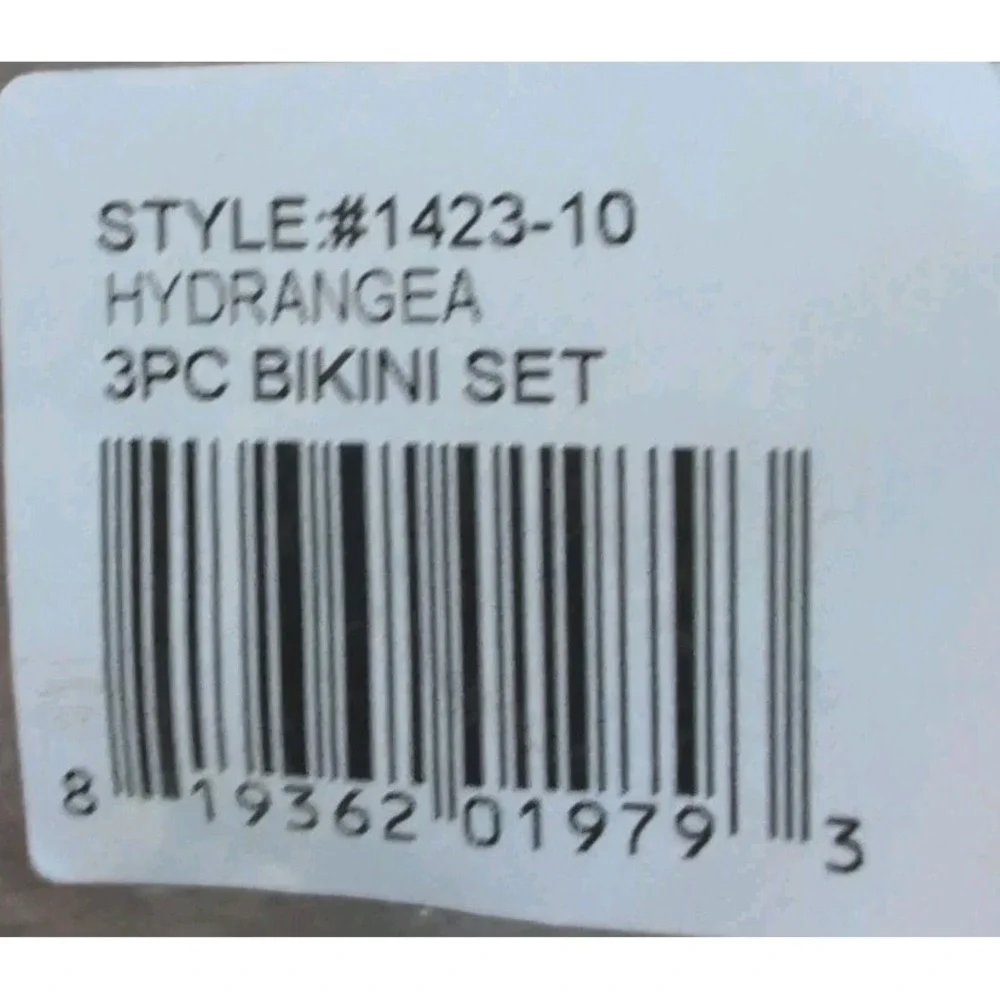 Snapper Rock Girl 3 Piece Bikini Set‎ Purple Hydrangea Size 10 - New